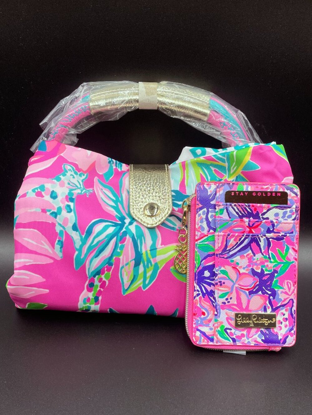 NWT Lilly Pulitzer Whitleigh Packable Weekender Bag & GWP Card Holder Set